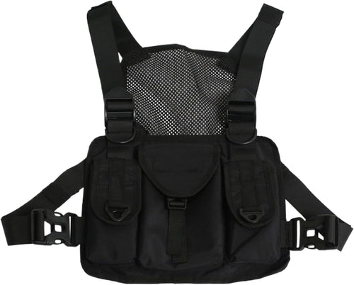 Running Chest Pack, Adjustable Shoulder Harness, Lightweight Pouch, Multiple Compartments, Secure Strap Organizer for Jogging, Hiking, Travel, Outdoor Sports 11.02x9.06x0.79 inches