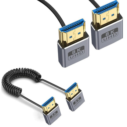 QMQJIA 2.1 Version Coiled Video Cord 8K@60Hz Extension Cable 48Gbps for 1080p Video Streaming Line Extension Line