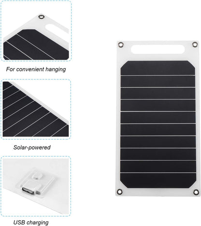 Lixada 10W 5V Solar Panel Charger USB Port Portable High Power Paper Shaped Monocrystalline Silicon for Cell Phone Camping