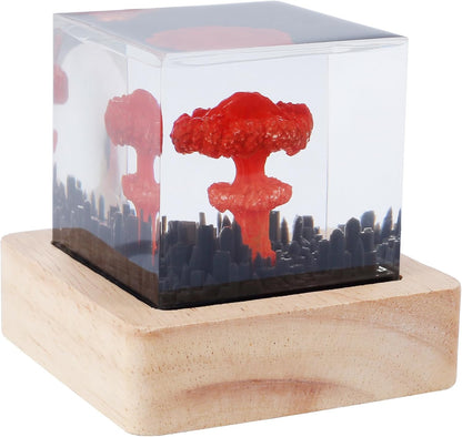 Fxvhojq Nuclear Explosion Lamp USB Powered Mushroom Cloud Night Light 3D Printed Resin Table Lamp Transparent Color