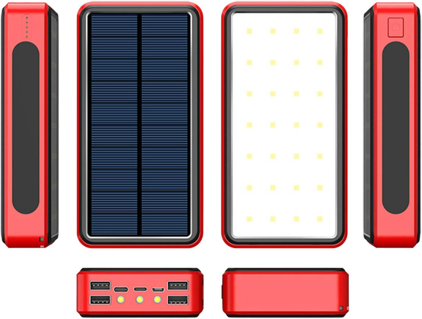 Outdoor Charging Station - Solar Power Charger Pack, Mobile Energy Source | 6.3 * 3.2 * 1.3 inches Shockproof Solar USB Bank, High Efficiency Portable Charger, Power Supply Backup During Hiking