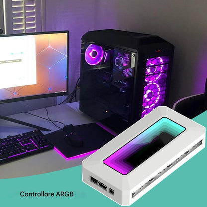 Argb Controller Hub, 8 Ports Motherboard Fan Controller, Prism Algorithm Pc Splitter, PWM Smart Temp Control, RGB Lighting, Desktop Modding Tool, 4.49 x 2.17 x 0.79 Inches