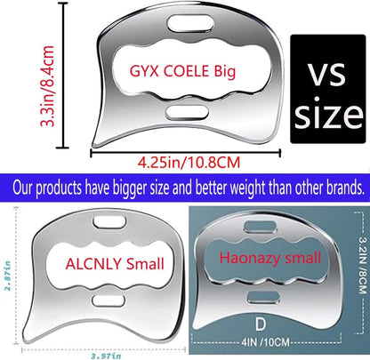 GYX COELE 2 in 1 Stainless Steel Gua Sha Muscle Scraper tool, Massage Blade, Scraping Massage Tool, IASTM Tool(2pcs)