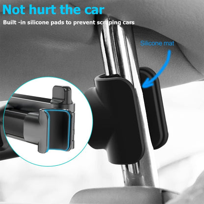JNNJ Universal 360 Degree Rotation Adjustable Car Seat Headrest Tablet Holder for Smartphones and Tablets