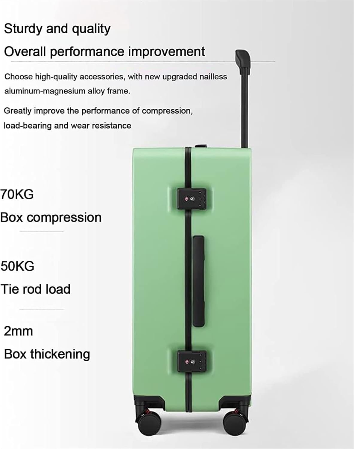 Luggage Carry On Luggage Multifunctional Cabin Luggage Security Anti -Theft Large-Capacity Hardside Luggage Suitcase Checked Luggage