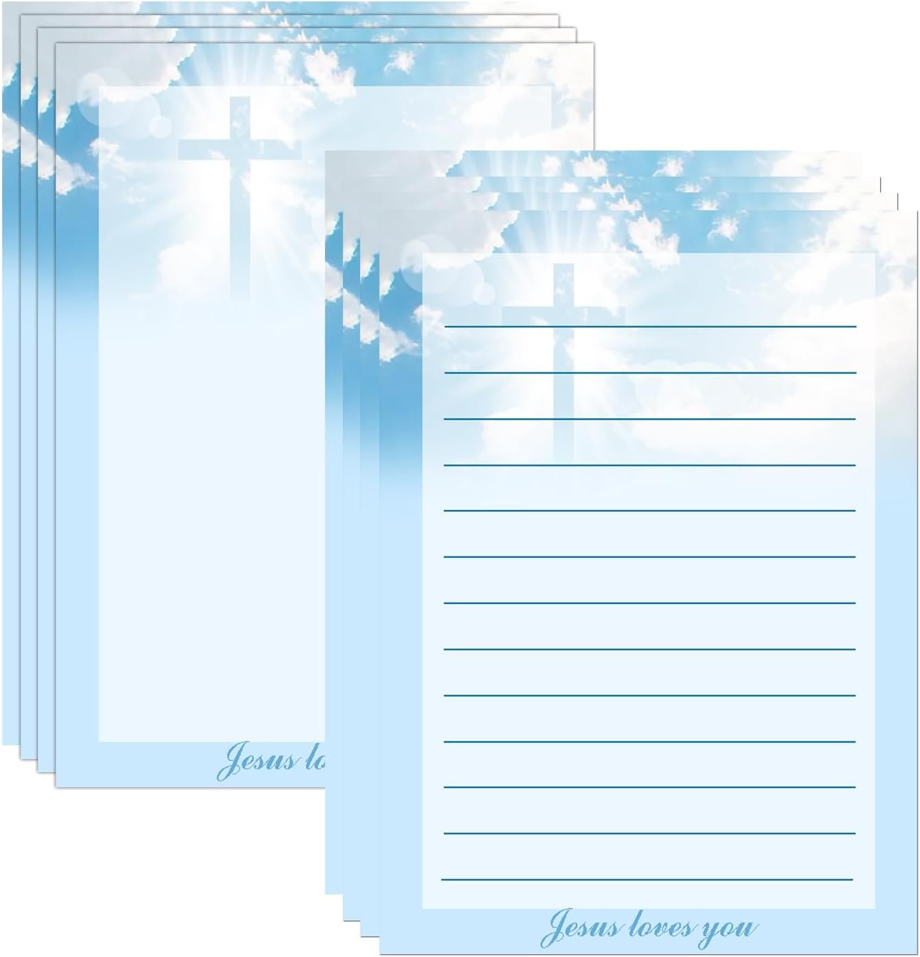 Religious Christmas Christian Stationery 50 Set Religious Stationery Paper and Envelopes,8.2x5.5 inch Letter Writing Paper