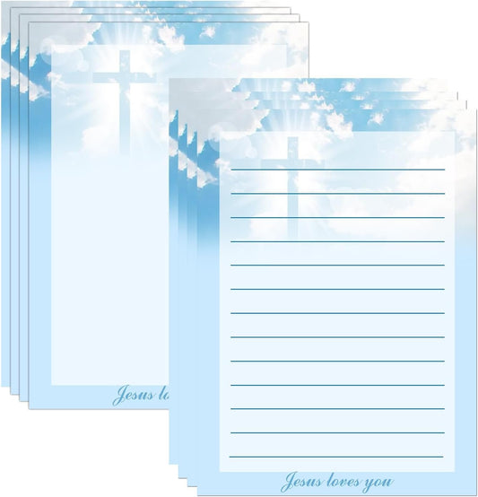 Religious Christmas Christian Stationery 50 Set Religious Stationery Paper and Envelopes,8.2x5.5 inch Letter Writing Paper