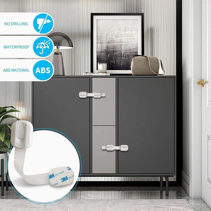 Aufondof 12 Pack Child Safety Strap Locks Refrigerator Cabinet Drawer Door Latches Baby Pets Proof,Easy to Use No Tools Required,Durable and Reliable for Cabinets, Drawers