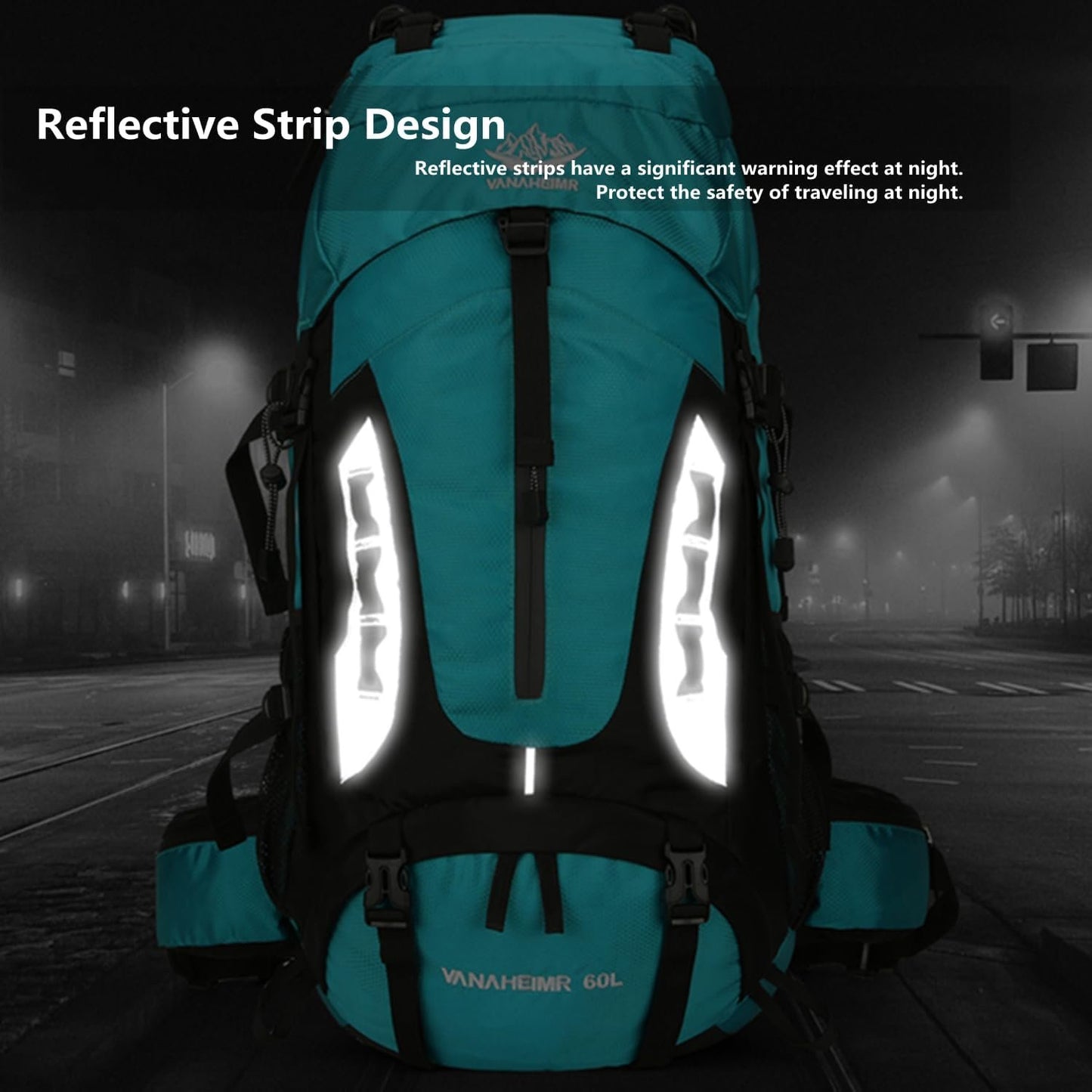 Hiking Backpack,HXDream Outdoor Sport Daypack Travel Bag,60L Travel Backpack with Rain Cover,Suitable for mountaineering, camping, tourism