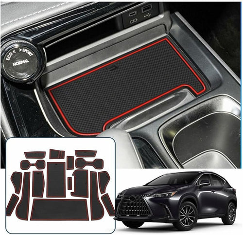 Door Slot Mats for 2022-2025 Lexus NX Accessories Non-Slip Dust Lexus NX 2022+ Pad Cup Door Mats 17PCS/Set Car Center Console Liner Mats 2022 2023 2024 2025 Lexus NX 250 NX 350 Interior Accessories