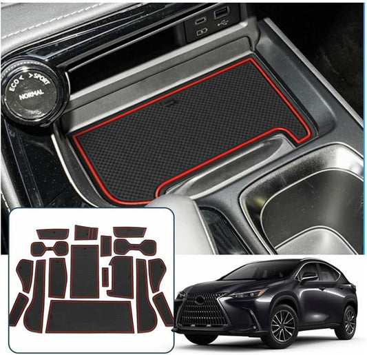 Door Slot Mats for 2022-2025 Lexus NX Accessories Non-Slip Dust Lexus NX 2022+ Pad Cup Door Mats 17PCS/Set Car Center Console Liner Mats 2022 2023 2024 2025 Lexus NX 250 NX 350 Interior Accessories