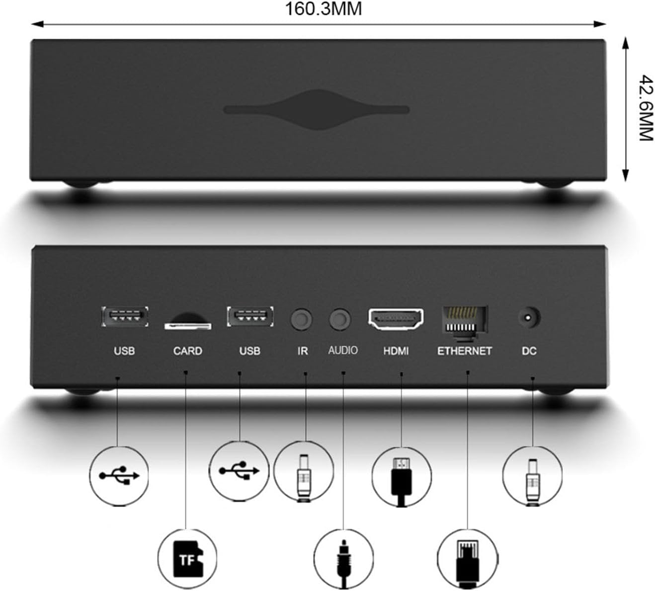 4K Media Player, HD Multimedia Interface 2.4/5.8GHz WiFi USB 2.0 Digital Media Player 100â€‘240V RJ45 for TV (AU Plug)