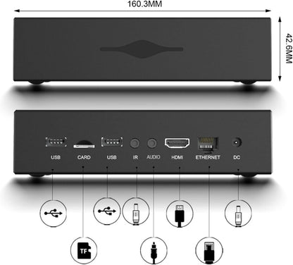 4K Media Player, HD Multimedia Interface 2.4/5.8GHz WiFi USB 2.0 Digital Media Player 100â€‘240V RJ45 for TV (AU Plug)