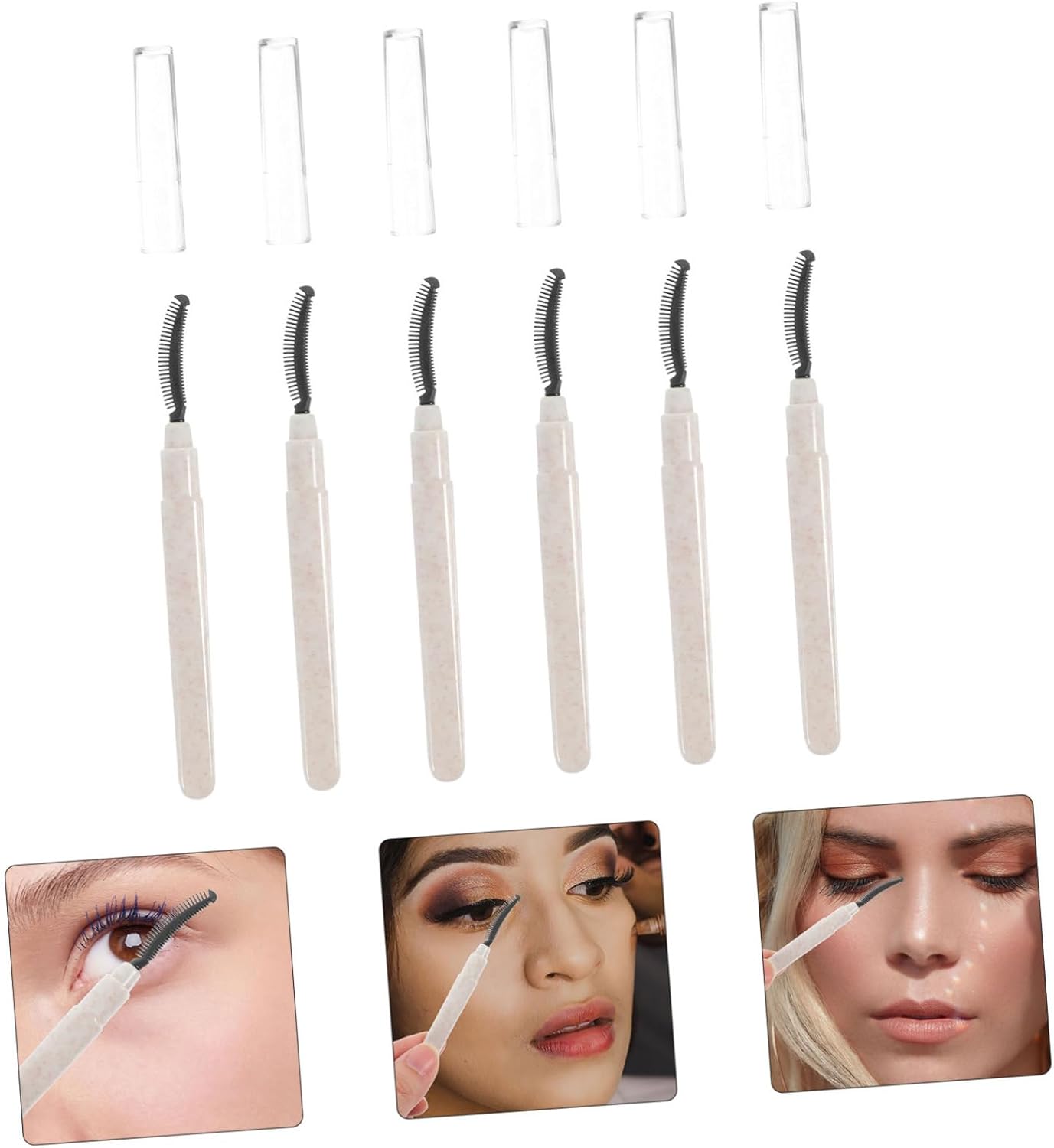 Vaguelly 6Pezzi Silicone Spazzolini Separatori Per Mascara Per Viaggio e Accessorio Per Extension e Make Up