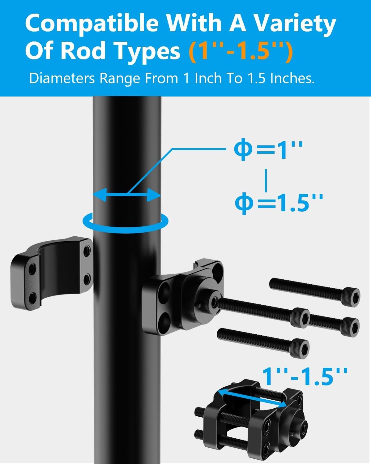 Aluminum Mount for Lowrance Eagle Eye 9 Sensor - Compatible with Various Rod, Easy Installation - Aluminum Alloy Material - Sturdy and Durable
