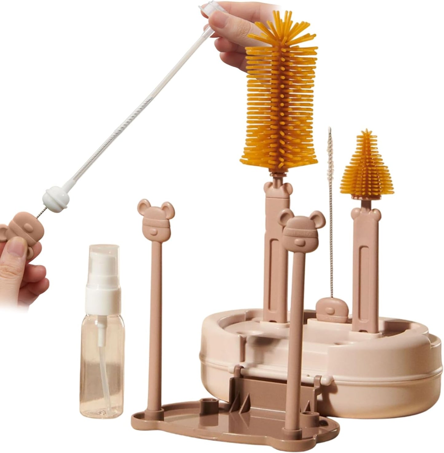 Baby Bottle Brush, Portable Cleaner Kit, 3.35in Nipple & Straw, Washing Tool Pipes, Food Boxes Set for Tumblers, Drinking Glasses, Essential Cleaning Accessories