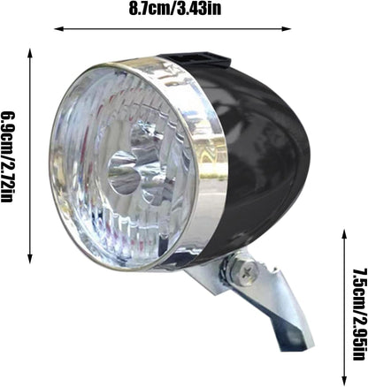 Bikes Front Light, Three Led Bulbs, 2.95+2.72in Riding Illumination Gear, Rechargeable Lighting Accessory, Retro Classic Headlight for Night Trips, Cycling, Outdoor Travel, Safety