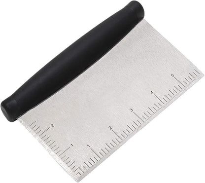 Dough Cutter for Kitchen, Stainless Steel Dough Scraper Tool with Contoured Grip, Food Scraper for Baking and Cooking