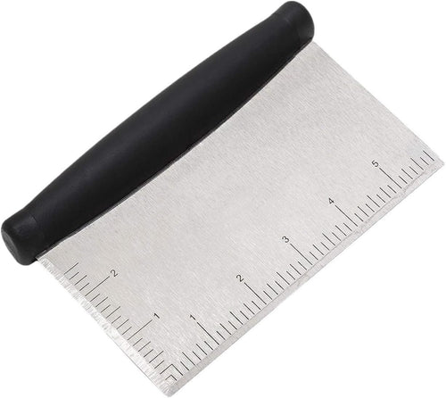 Dough Cutter for Kitchen, Stainless Steel Dough Scraper Tool with Contoured Grip, Food Scraper for Baking and Cooking