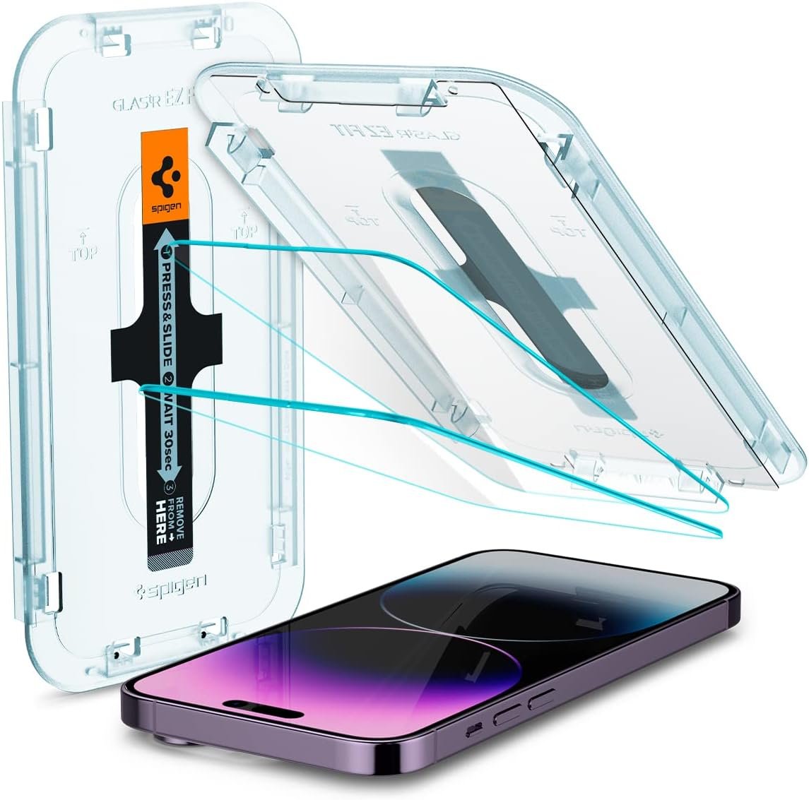 Spigen Tempered Glass Screen Protector [GlasTR EZ FIT] designed for iPhone 14 Pro Max [Case Friendly] - Sensor Protection / 2 Pack