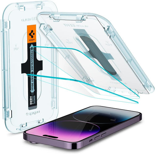 Spigen Tempered Glass Screen Protector [GlasTR EZ FIT] designed for iPhone 14 Pro Max [Case Friendly] - Sensor Protection / 2 Pack