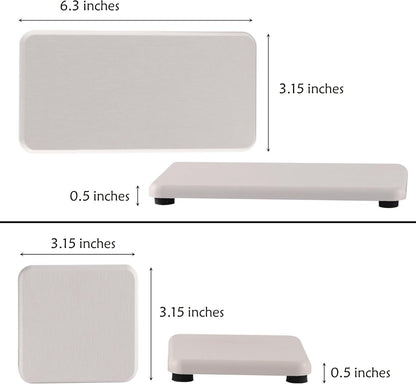 NiuYichee Set of 4 Water Absorbent Diatomite Tray, Diatomaceous Earth Kitchen Soap Dish, Hand Soap Holder, Water Absorbing Stone Used for Plants & Toiletries in The Modern Home