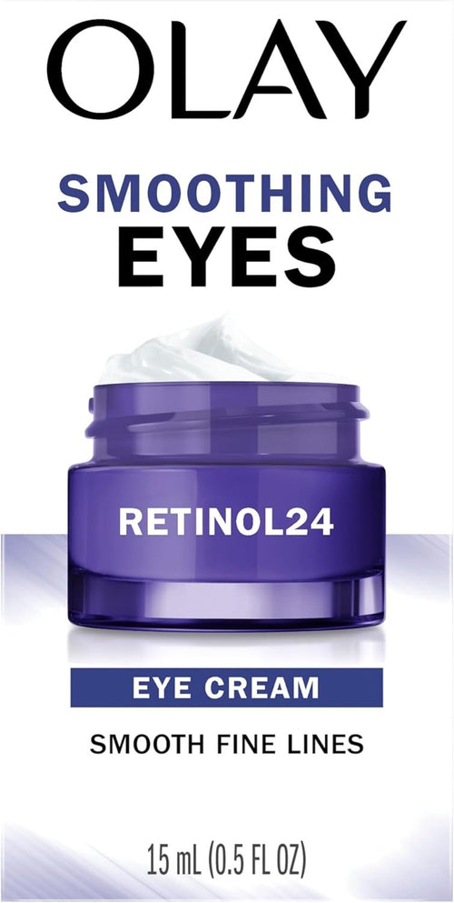 Olay Retinol 24 Night Eye Cream for Smooth Fine Lines, Fragrance-Free, 15 mL