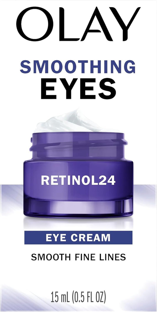 Olay Retinol 24 Night Eye Cream for Smooth Fine Lines, Fragrance-Free, 15 mL