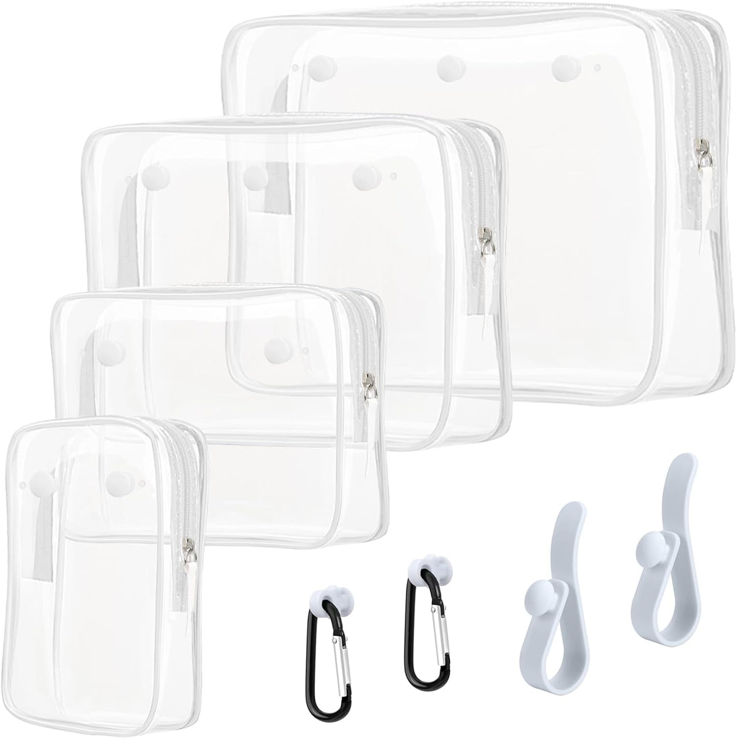 Clear Insert Bag Accessories for Beach Tote Bag, Clear Travel Storage Inner Pouch for Cosmetic, Toiletry & Makeup Brush Organizer Divider