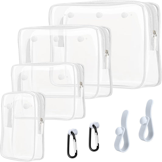 Clear Insert Bag Accessories for Beach Tote Bag, Clear Travel Storage Inner Pouch for Cosmetic, Toiletry & Makeup Brush Organizer Divider