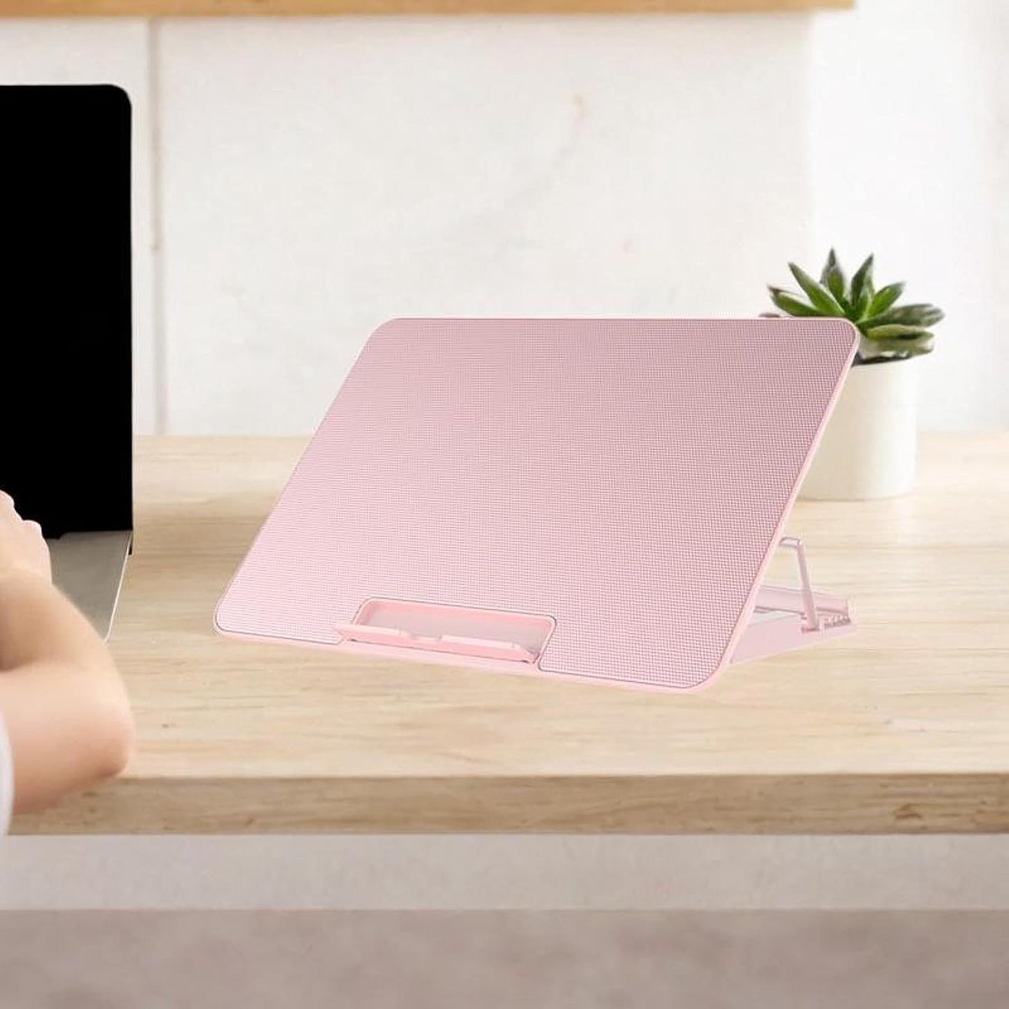NonMiFyR Laptop Cooling Pad, Laptop Cool, Quiet, Laptop Riser, Portable, Gaming, 6 Fans, Heat Protection, Height Adjustment, Lap Chill, Pink
