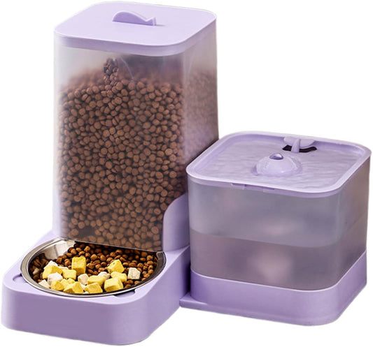 Automatic Cat Feeder | Automatic Feeder Cat Food Dispenser - Drinker Waterer Large Capacity Pet Supplies, Storage Container for Kitten Puppy Feeding Watering