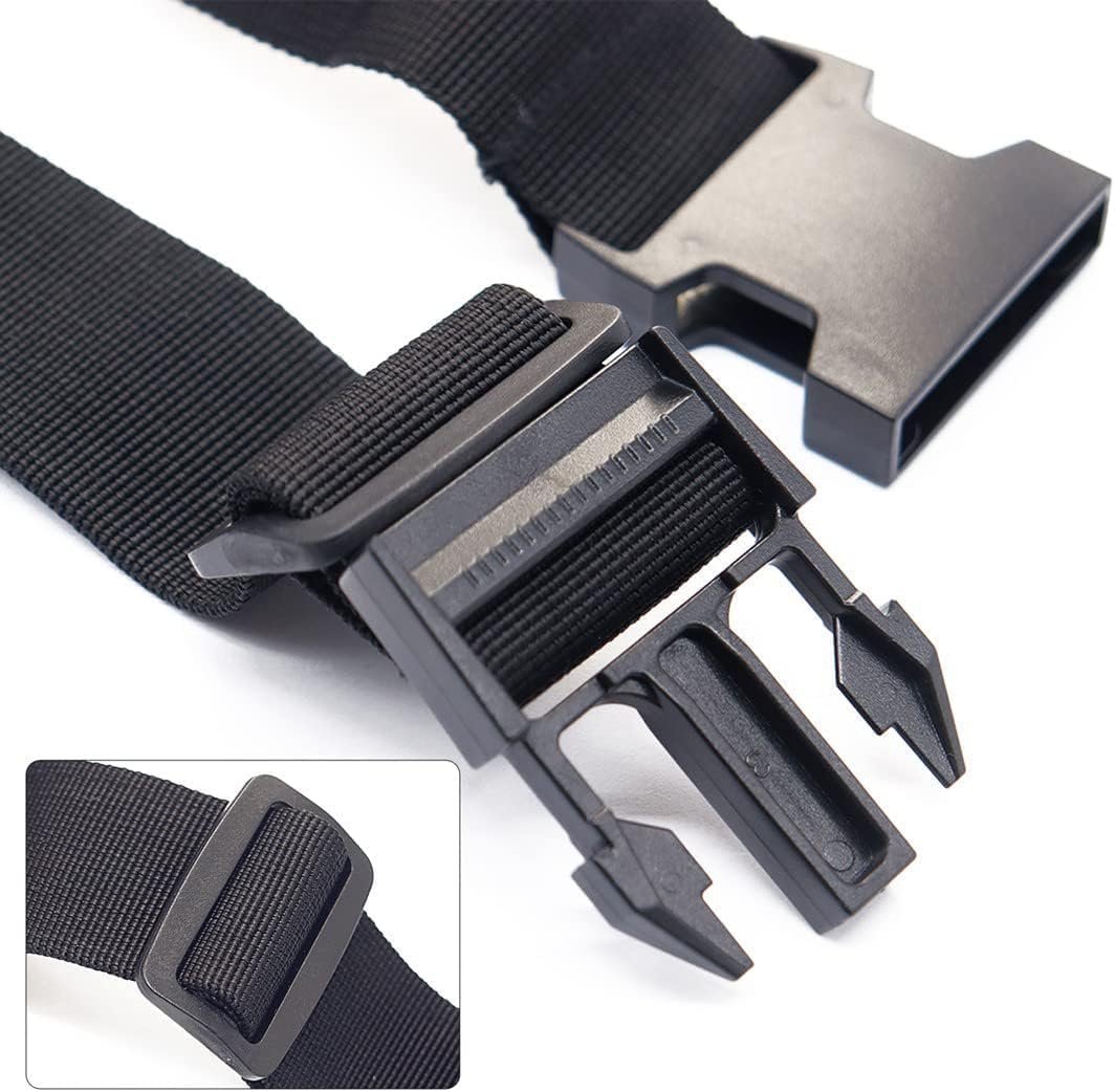 2 Pack Add a Bag Luggage Strap,Ling-Luo Adjustable Suitcase Belt Travel Attachment Travel Accessories for Connect Your 3 Luggages, Black