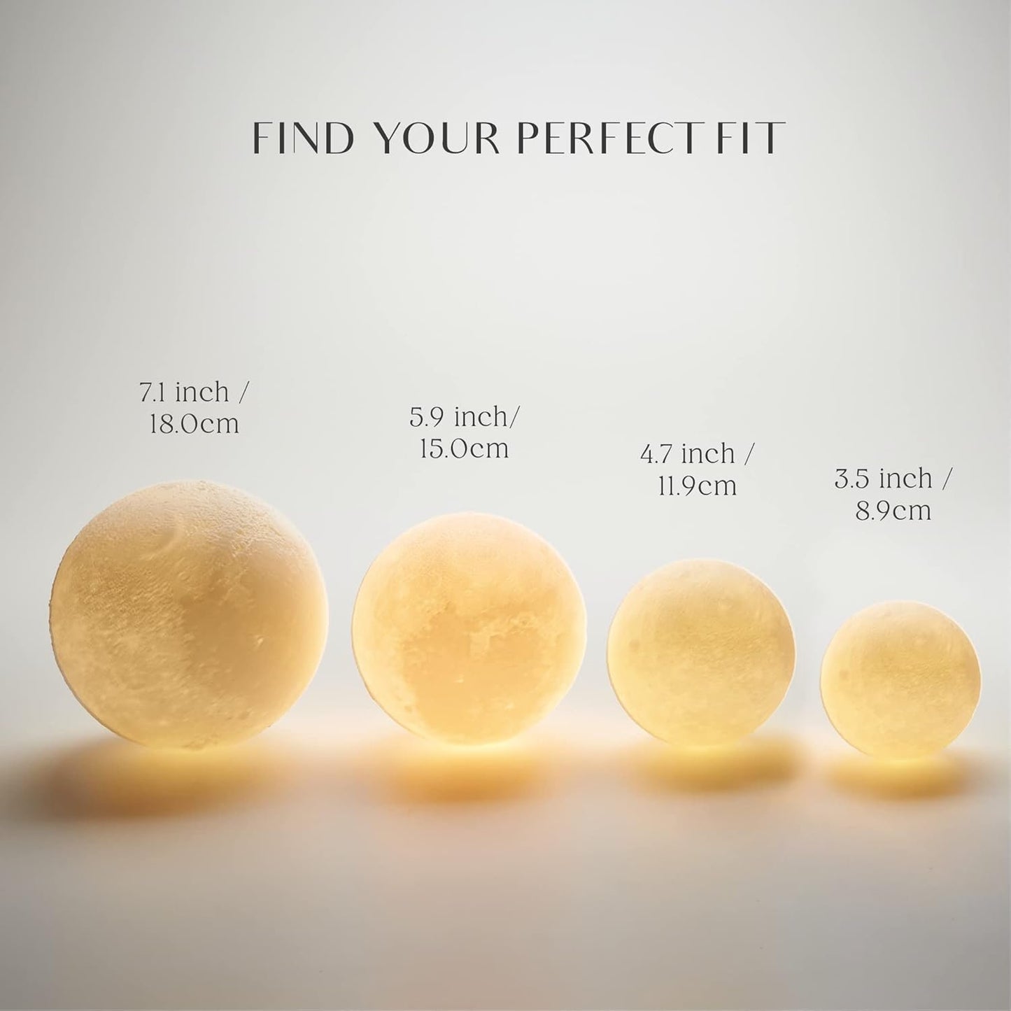 Mydethun Moon Lamp - Mothers Day Home Décor, Night Light, Moon Light with Brightness Control, LED Night Light, Bedroom, Women Kids Birthday Gift, Wooden Base, 5.9", White & Yellow