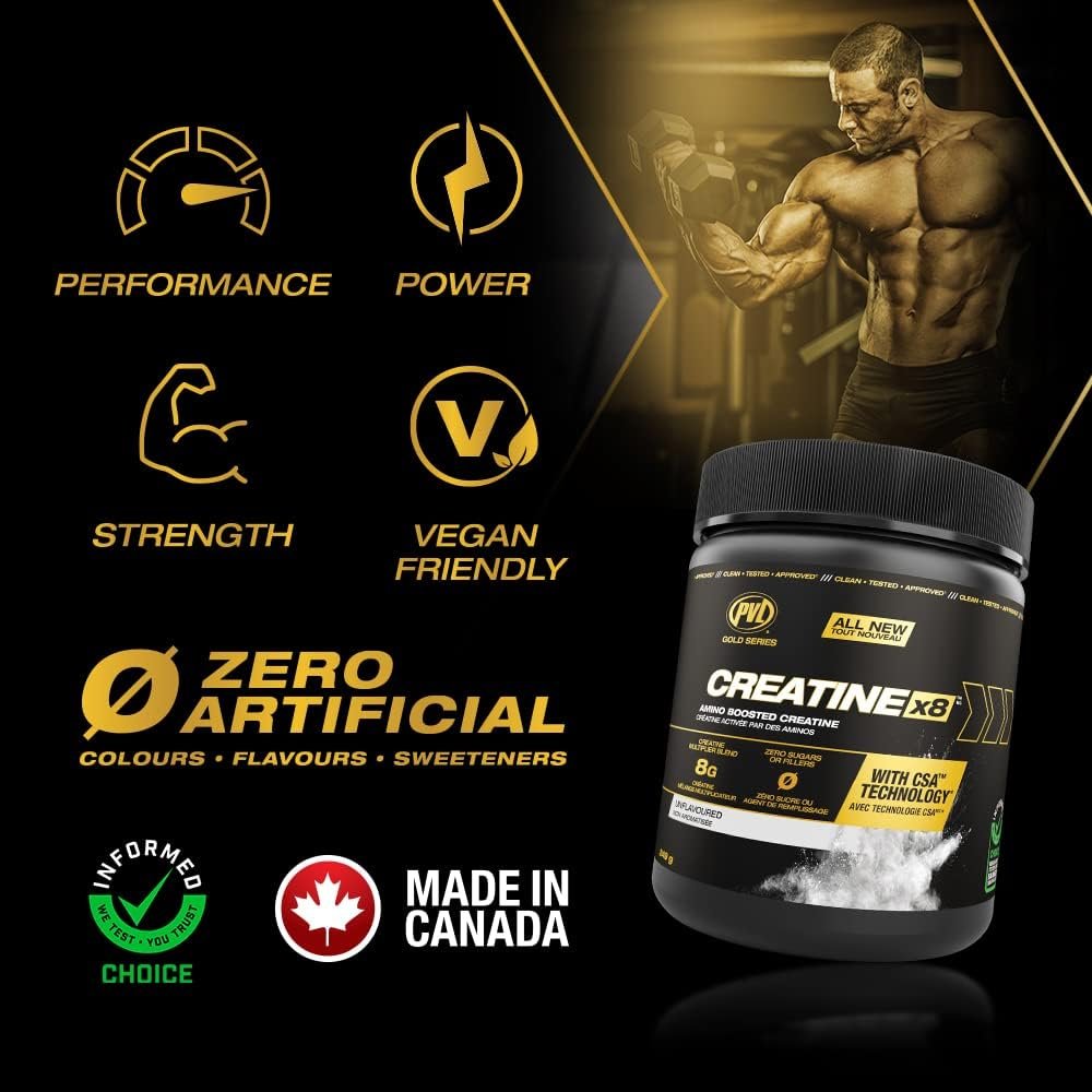 PVL Creatine X8 - Advanced Creatine Multiplier - creatine monohydrate powder + Amino Acid Supplement - 249 g - 30 Serving