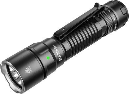 Sofirn SK1 Tactical Flashlight, LED Pocket Torch Rechargeable, 1571ft Long Throw and Rotary Switch, EDC Handheld Flashlight for Home Camping Emergencies Rescue Hunting
