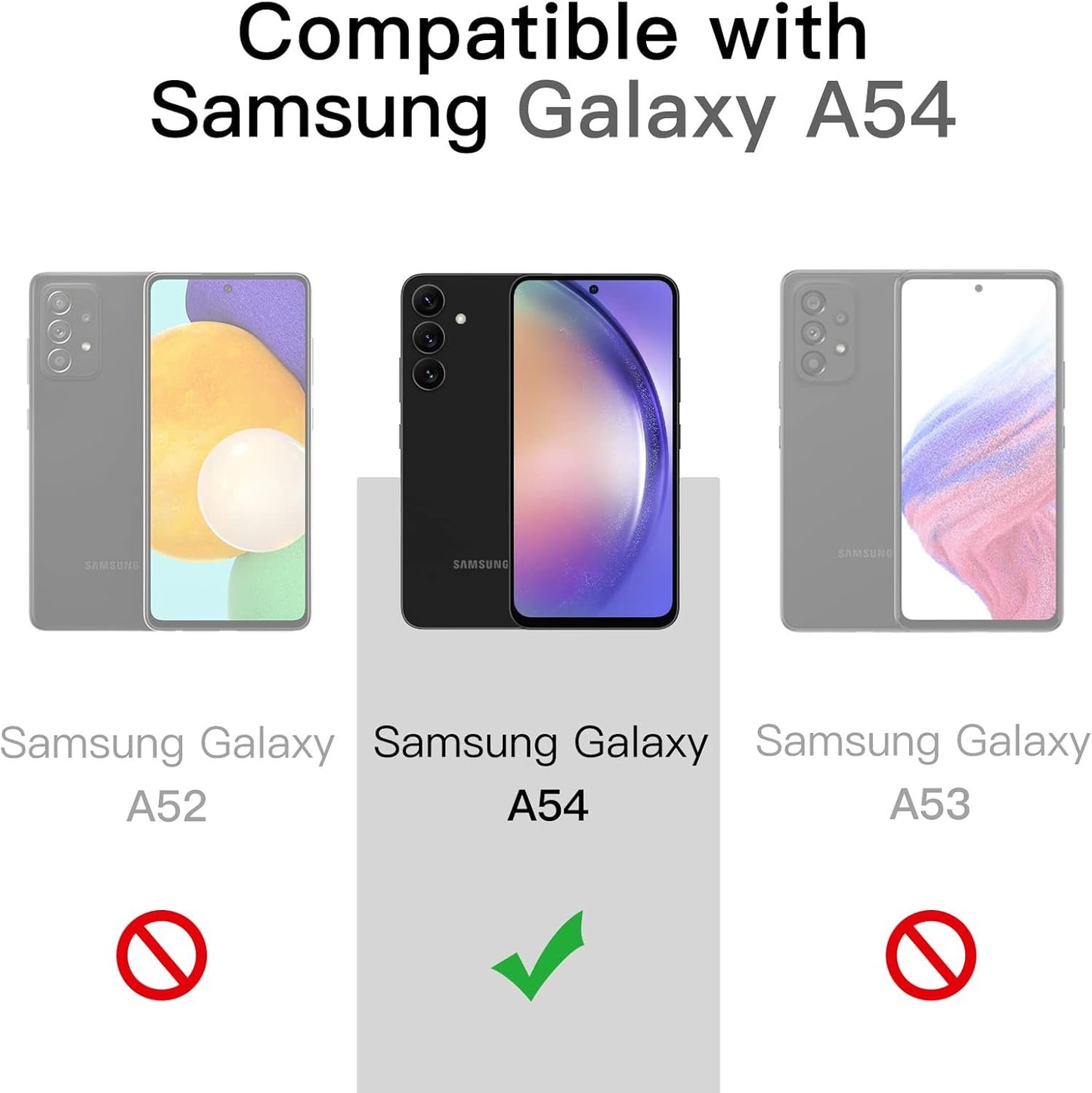 JETech Screen Protector for Samsung Galaxy A54 5G 6.4-Inch, 9H Tempered Glass Film, Anti-Scratch, HD Clear, 3-Pack