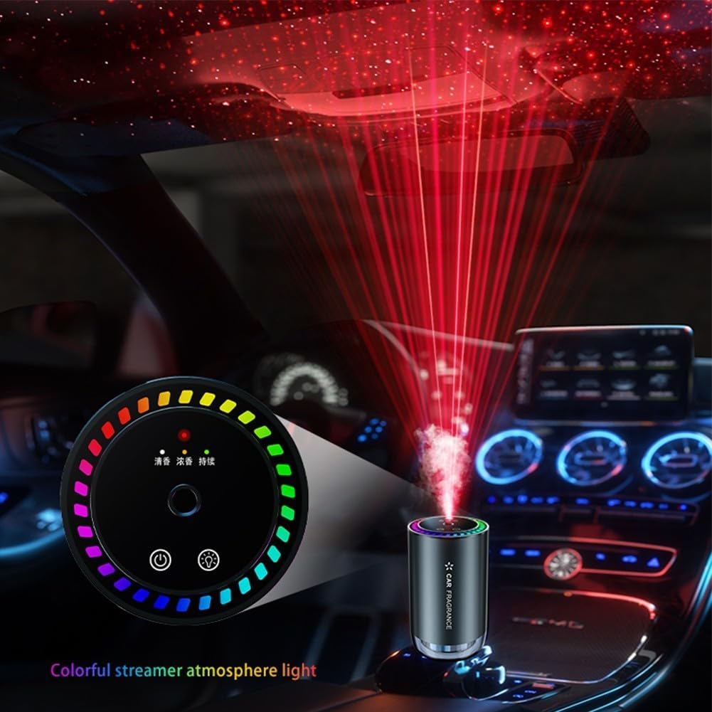 Star Air Humidifier Car Air Freshener Aroma Diffuser with 3 Levels Adjustable Mode, Rechargeable 500MAh Battery, Auto On/Off Function(B)