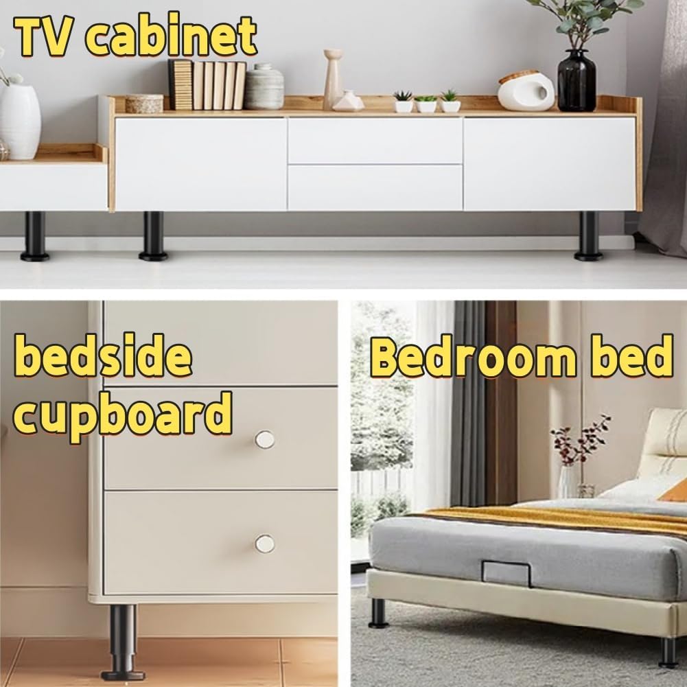 ZDL Height Adjustable Furniture Feet, 2 Pieces Adjustable Feet for Bed, Metal Supports for Furniture, Adjustable Desk Feet, Slatted Foot Support, Adjustable Feet for Furniture, Sofa