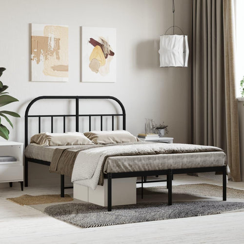 JUNZAI Giroletto con Testiera in Metallo Nero 120x200 cm,Mobili,Letti e Accessori,Letti e telai per Letti