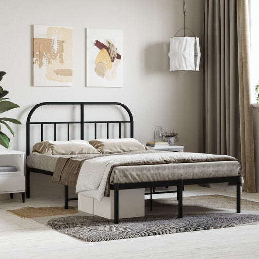 JUNZAI Giroletto con Testiera in Metallo Nero 120x200 cm,Mobili,Letti e Accessori,Letti e telai per Letti