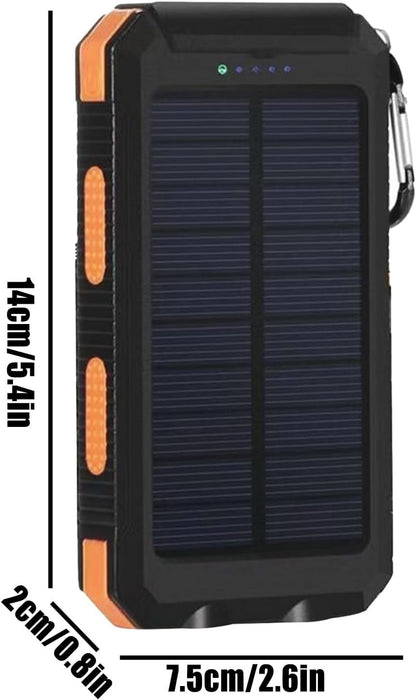 Solar Charger - 20000mAh Portable Solar Charger Battery Bank - Portable Battery Pack with Compass and Flashlight Survival Gear for Cell Phone, Camping & Hiking