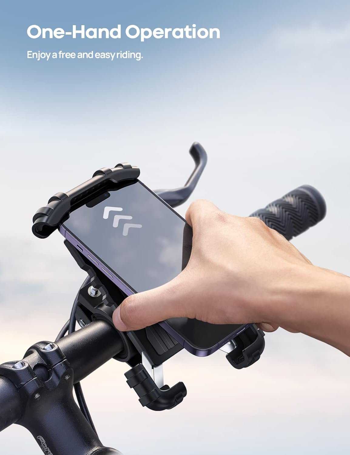 Bike Phone Mount, Motorcycle Phone Holder - Lamicall Motorcycle Bicycle Cell Phone Mount Clamp for Handlebar, Cycling Mount for iPhone 15 Pro Max Plus, 14 Pro Max, S23 S24 Ultra, 4.7-6.8" Smartphone