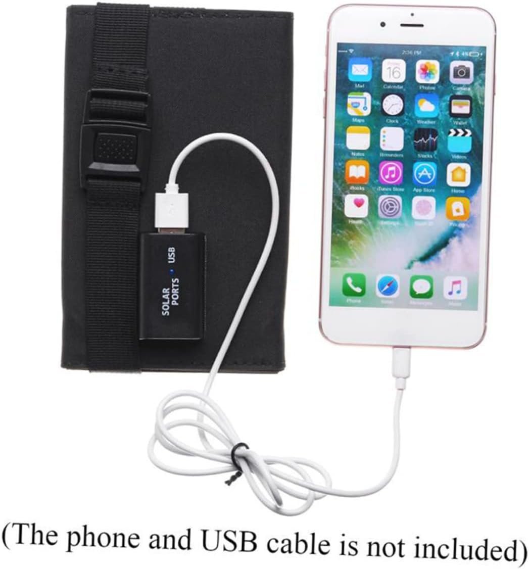 Yardwe Lightweight Foldable Solar Panel Charger Waterproof Solar Power Bank Outdoor Mobile Phone Battery
