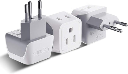 Ceptics Canada to Switzerland Travel Adapter (Type J) - Dual Input - Ultra Compact - Charge your Cell Phone, Laptops, Tablets (CT-11A, 3 Pack)