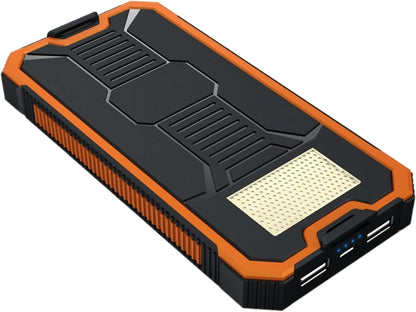 Solar Power Bank, Portable Power,6.34x3.11x0.67 inches 10000mAh Wireless Charger with Flashlight, Fast Charging Device for Outdoor, Travel, Camping, Hiking, Use