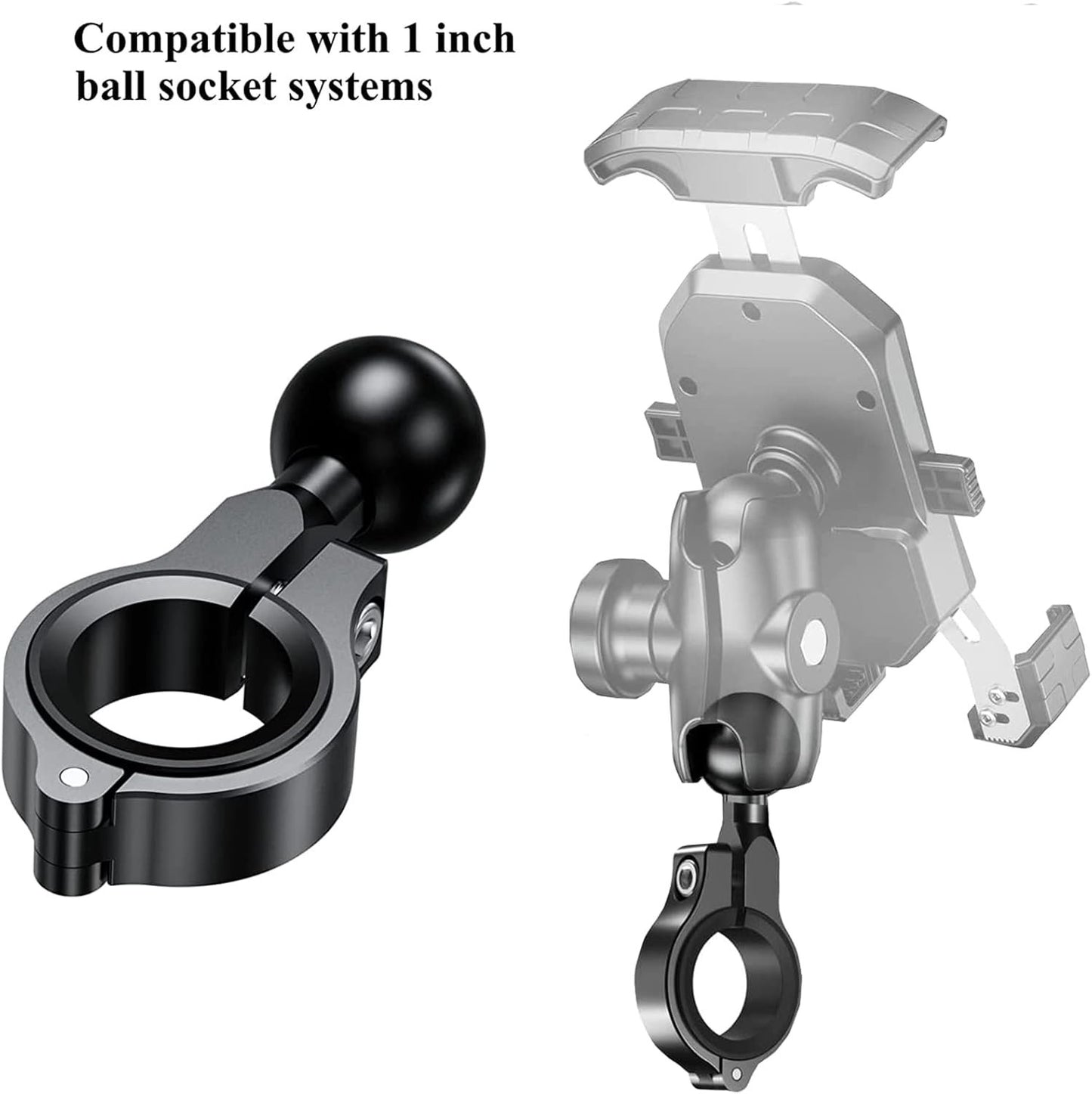 1'' Ball Mount Accessories Compatible with RAM Mounts/Double Socket arms(R3*2), Black2, 1.42*1.1*0.71