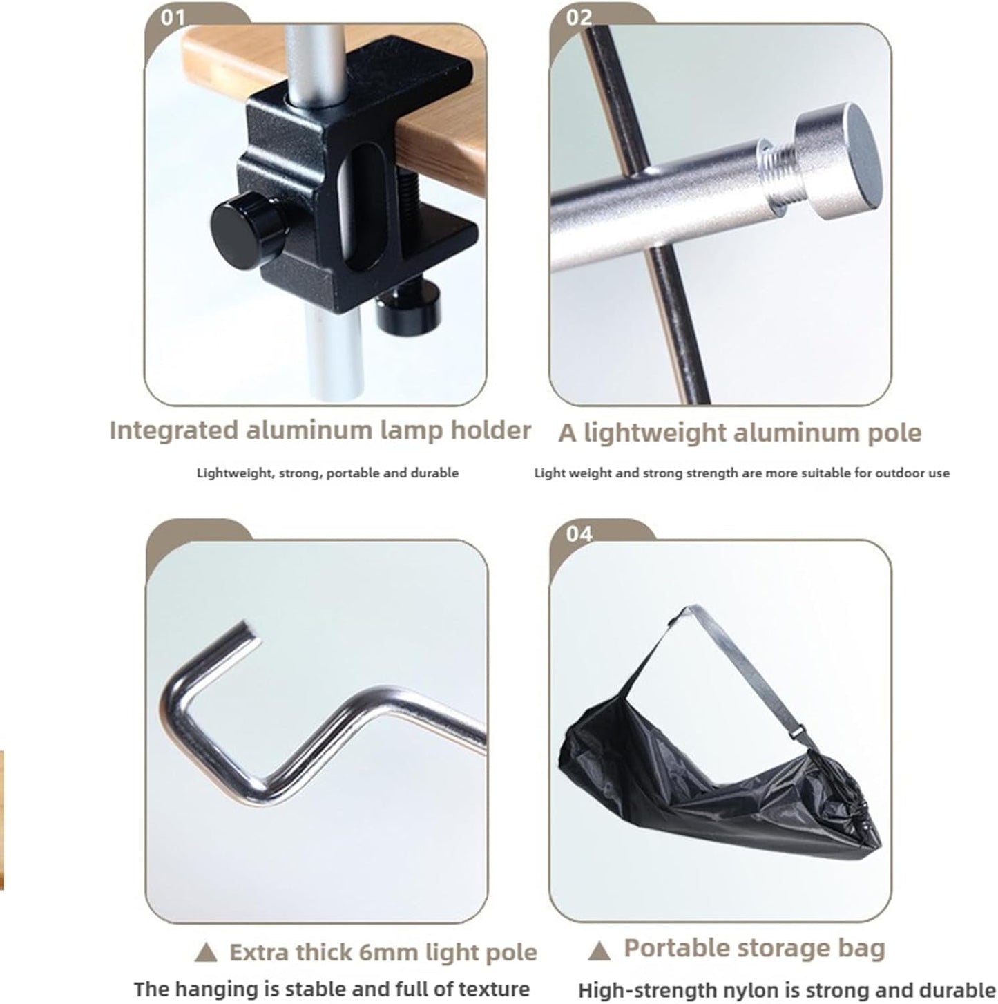 Genérico Lantern Stand, Camping Light Pole, Metal Camping Lantern Stands, Lighting Rack Accessories, Garden Picnic Supplies, Installation Bracket For Backpacking Hiking