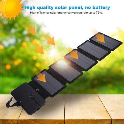Topyond Solar Power Bank 25000mAh Foldable Solar Panel Charger, USB Portable Battery Pack with Solar Charging for Camping Hiking Travel