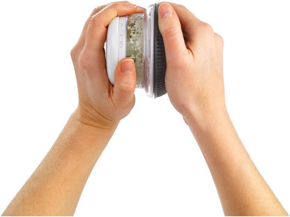 Starfrit Mini Rolling Chopper - Effortless Chopping with Dual Blades - Non-Slip Base - White